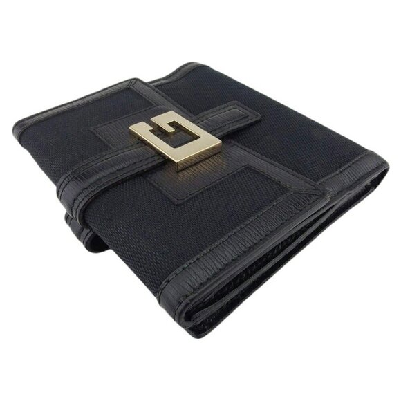 GUCCI W Hook Wallet G Mark Canvas x Leather Authentic USED - Picture 4 of 12